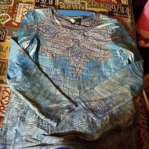 New Directions Blue Long Sleeve Top